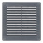 Edm Grille de ventilation ABS carrée 150x150x7mm Gris avec bouchons et moustiquaire
