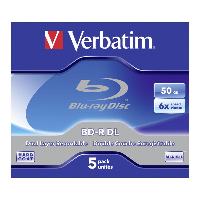 Verbatim Blu-Ray BD-R 43748 - Pack de 5 unités de 50 Go