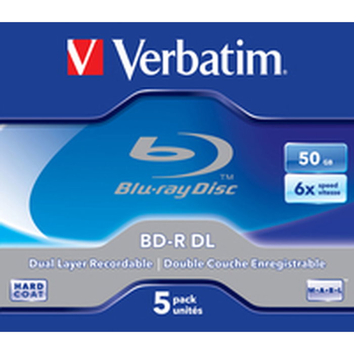 Verbatim Blu-Ray BD-R 43748 - Pack de 5 unités de 50 Go Verbatim Blu-Ray BD-R 43748 - Pack de 5 unités de 50 Go