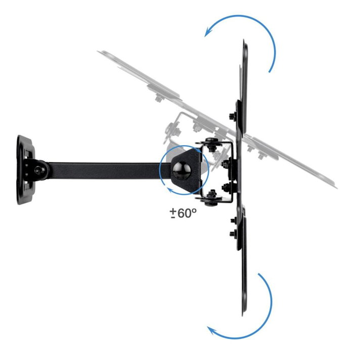 Tooq LP1343TN-B Support Mural TV 13"-43" VESA 75x75 à 200x200 Charge 20kg Noir