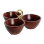 Home ESPRIT Bol Marron Doré Aluminium Acacia 26 x 26 x 13 cm