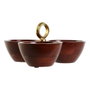 Home ESPRIT Bol Marron Doré Aluminium Acacia 26 x 26 x 13 cm