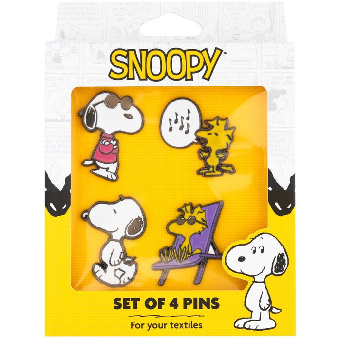 ERIK - Set de 4 Broches Épinglettes à Personnage Snoopy - Différents Modèles - Taille 2,5 x 4 cm ERIK - Set de 4 Broches Épinglettes à Personnage Snoopy - Différents Modèles - Taille 2,5 x 4 cm