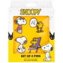 ERIK - Set de 4 Broches Épinglettes à Personnage Snoopy - Différents Modèles - Taille 2,5 x 4 cm