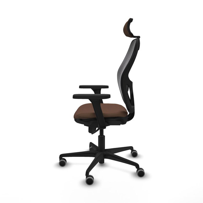 Piqueras y Crespo Chaise de Bureau avec Appui-tête Jorquera 3D036G2 Noir Brun foncé