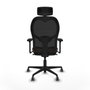 Piqueras y Crespo Chaise de Bureau avec Appui-tête Jorquera 3D036G2 Noir Brun foncé