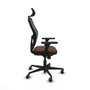 Piqueras y Crespo Chaise de Bureau avec Appui-tête Jorquera 3D036G2 Noir Brun foncé
