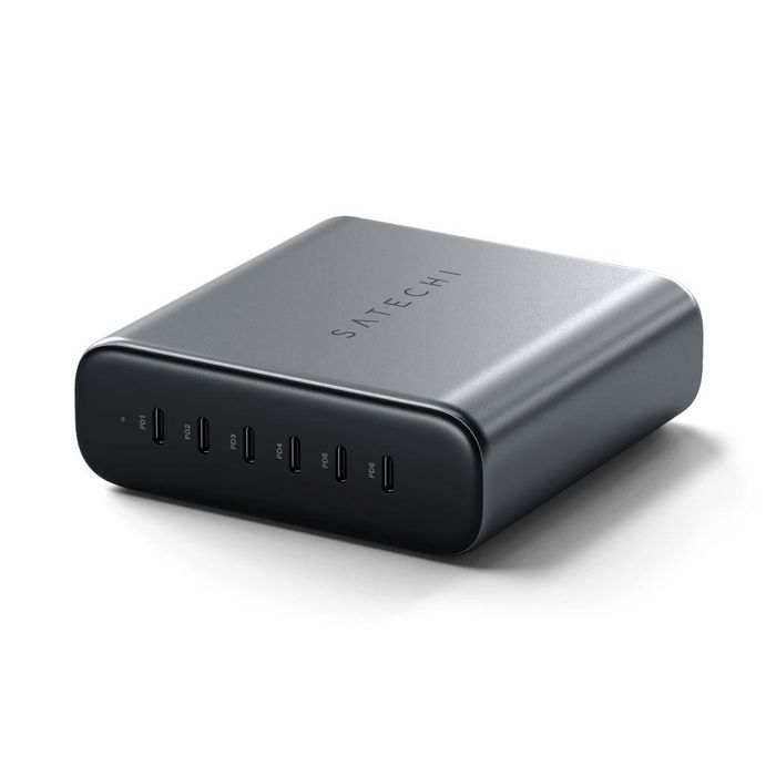 Satechi Chargeur GaN 200W 6 Ports USB-C PD - Gris Spatial - Charge Rapide Multi-Appareils avec Protection Satechi Chargeur GaN 200W 6 Ports USB-C PD - Gris Spatial - Charge Rapide Multi-Appareils avec Protection