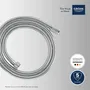 GROHE - VitalioFlex - Flexible de douche annelé - 1,5 m - Métal chromé - Prise ProGrip - Pour baignoire