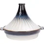 Cosy & Trendy Tajine en grès, Ø 31,7 cm, Blanc Bleu, Compatible tous feux sauf induction, Collection Nora