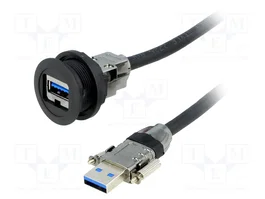 HARTING Câble USB 3.0 A/A har-port, 3m, Noir