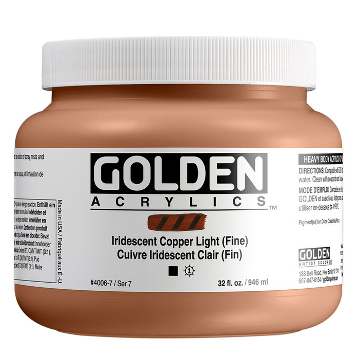 Golden Peinture Acrylique Heavy Body Iridescent Cuivre Clair (Fin) 946 ml Golden Peinture Acrylique Heavy Body Iridescent Cuivre Clair (Fin) 946 ml