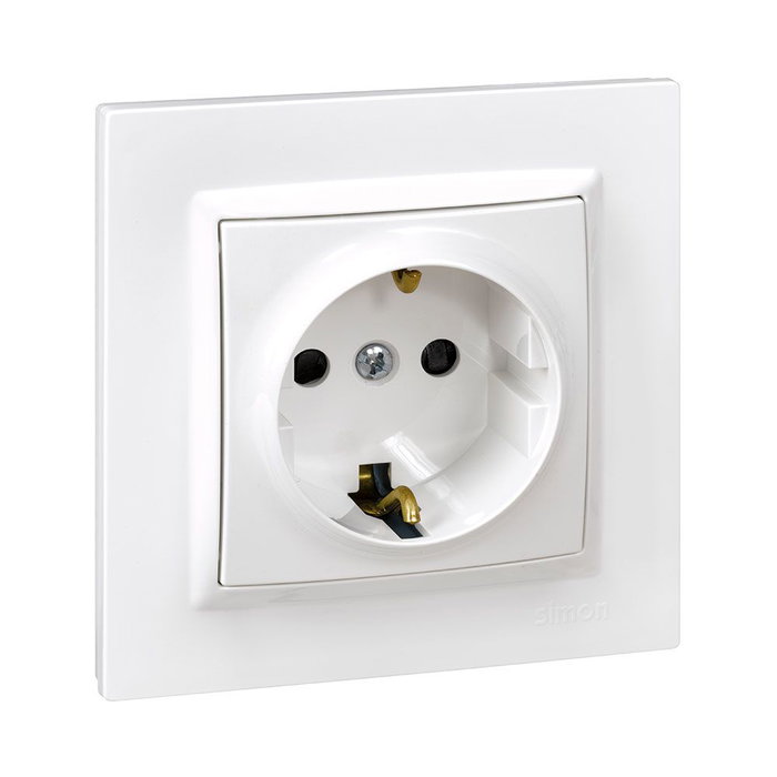 Socle de prise Simon 2p+t Plastique 230 V 16 A Type F Socle de prise Simon 2p+t Plastique 230 V 16 A Type F