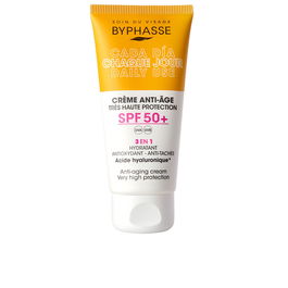 Byphasse Crème Visage Anti-Âge SPF50+ Hydratante avec Acide Hyaluronique et Vitamine E, 50 ml