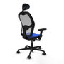 Piqueras y Crespo Chaise de Bureau 3D036N1 avec Appui-tête Bleu