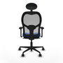 Piqueras y Crespo Chaise de Bureau 3D036N1 avec Appui-tête Bleu
