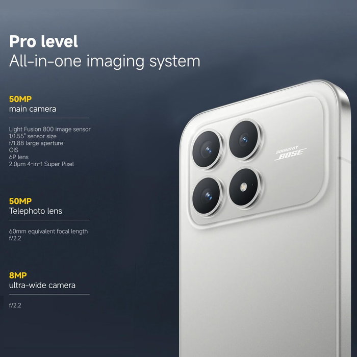 Smartphone Xiaomi POCO F8 Pro 5G 6,59" Octa Core 12 GB RAM 256 GB Argenté