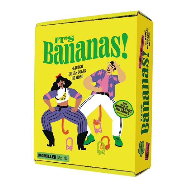 Falomir - Jeu It't Bananas, jeu de société enfant 3-7 ans en espagnol avec rulette, aros et jetons banane Falomir - Jeu It't Bananas, jeu de société enfant 3-7 ans en espagnol avec rulette, aros et jetons banane