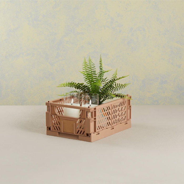Day Boîte de rangement pliante 33 x 24,5 x 15 cm couleur sable 3,3 L max 10 kg Day Boîte de rangement pliante 33 x 24,5 x 15 cm couleur sable 3,3 L max 10 kg