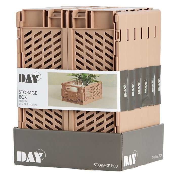 Day Boîte de rangement pliante 33 x 24,5 x 15 cm couleur sable 3,3 L max 10 kg Day Boîte de rangement pliante 33 x 24,5 x 15 cm couleur sable 3,3 L max 10 kg