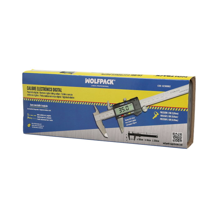 WOLFPACK LINEA PROFESIONAL Calibre Digital Inox 150mm
