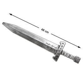 Epée viking courte de 48 cm avec poignée de guerrier - Épée costume médiéval et LARP