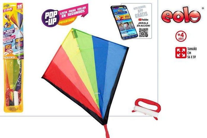Color Baby Cometa Nylon Pop-Up Diamante Clasica 56 cm - Cerf-volant nylon pop-up forme diamant classique 56 cm
