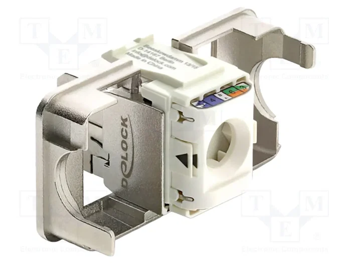 DELOCK Module RJ45 Keystone Cat 6a Argent DELOCK Module RJ45 Keystone Cat 6a Argent