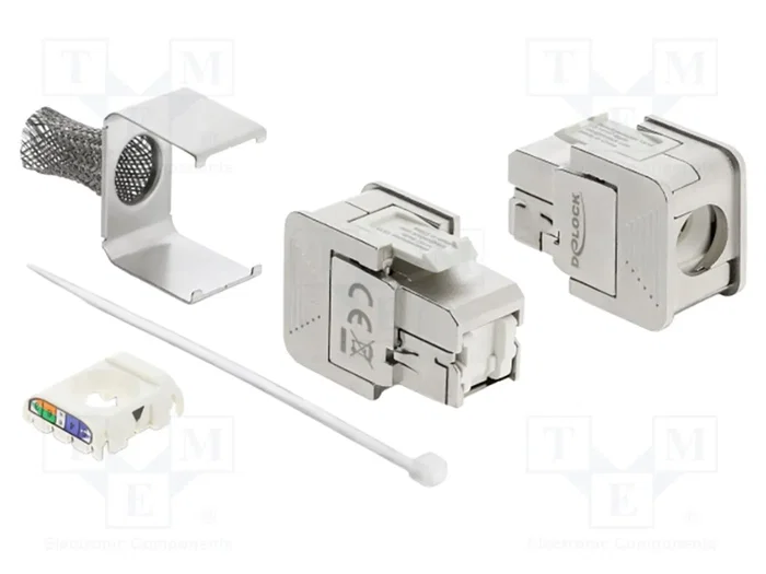 DELOCK Module RJ45 Keystone Cat 6a Argent DELOCK Module RJ45 Keystone Cat 6a Argent