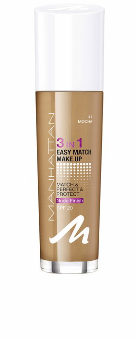 Manhattan Fond de teint liquide Easy Match 3 in 1 - Teint Moka 41, SPF 20, 30 ml