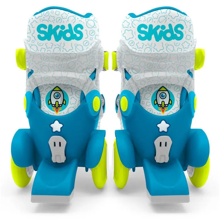 Stamp Patins ajustables STAMP Skids Control Explore Taille 23-26 4 roues Bleu - Roulements 608Z, chaussons réglables par scratch, idéal pour l'apprentissage de l'équilibre