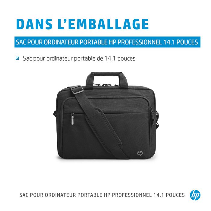 HP Sacoche pour Ordinateur Portable Professional 14,1 Pouces, Sacoche de Transport Écologique, avec Poche RFID et Compatible Traqueur Bluetooth, Noir HP Sacoche pour Ordinateur Portable Professional 14,1 Pouces, Sacoche de Transport Écologique, avec Poche RFID et Compatible Traqueur Bluetooth, Noir