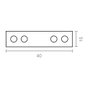 Edm Plaque droite de jonction modèle PLC02, acier zincé, 40 x 15 x 2 mm