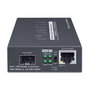 PLANET GT-805A-PD Convertisseur de médias Gigabit PoE+ PD 802.3at, Port RJ45 10/100/1000BASE-T vers Slot SFP 100/1000BASE-X, Alimentation via PoE ou 5V DC
