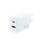 Coolbox Chargeur USB mural 45W GaN USB-C + USB-A Blanc