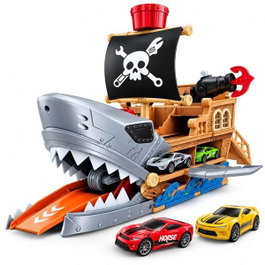 Jugatoys Pista Barco Pirata Tiburón avec 2 voitures Die-Cast
