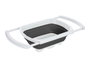 Kinvara Colador Rectangular Ajustable et Pliable 60 x 27 x 12.5 cm Blanc et Gris Plastique PP et TPR (Set de 12)