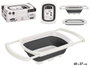 Kinvara Colador Rectangular Ajustable et Pliable 60 x 27 x 12.5 cm Blanc et Gris Plastique PP et TPR (Set de 12)