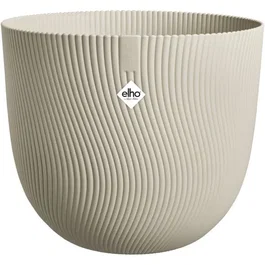 ELHO Pot de fleurs Sereh Rond 47 - Beige - Ø 47 x H 40 cm - Pot jardin et intérieur résistant au gel - 100% plastique recyclé