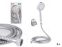 BERILO Téléphone de douche blanc avec tuyau de 2 m et support 3 niveaux