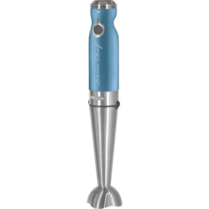 Sencor SHB 5602BL-EUE3 Mixeur plongeant 4 en 1 1200W avec technologie TITANIUM QuadBlade, 20 vitesses, poignée ergonomique, accessoires acier inoxydable, 6 ans garantie