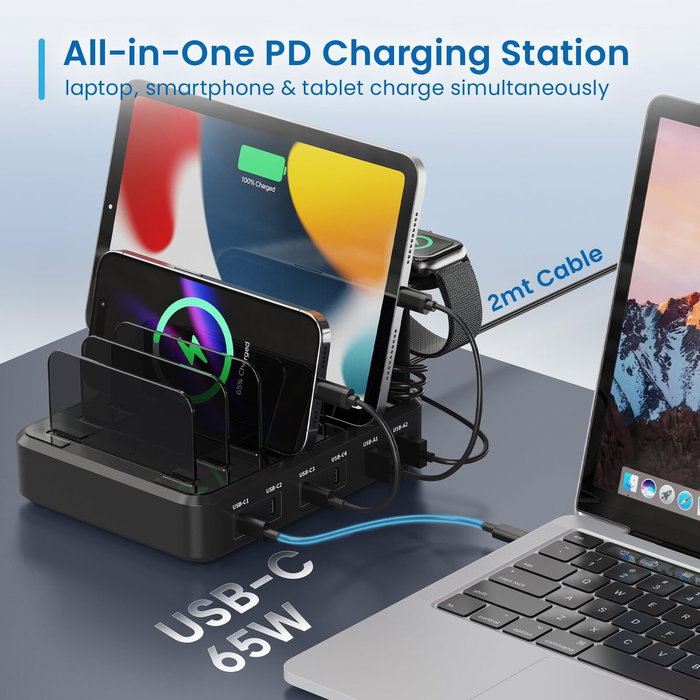 Ewent EW1335 Station de Charge 130 W 6 en 1 Ewent EW1335 Station de Charge 130 W 6 en 1