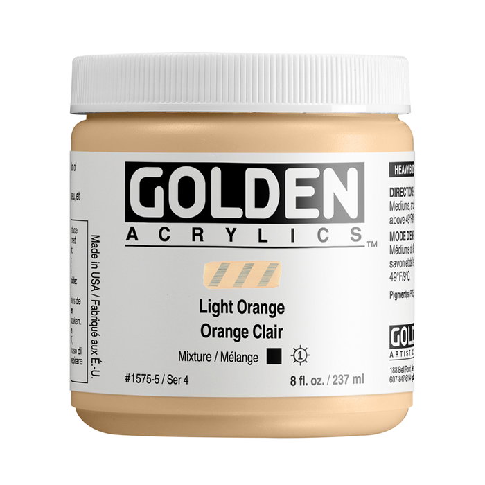 Golden Heavy Body Couleurs Acryliques Orange Clair 237 ml Golden Heavy Body Couleurs Acryliques Orange Clair 237 ml