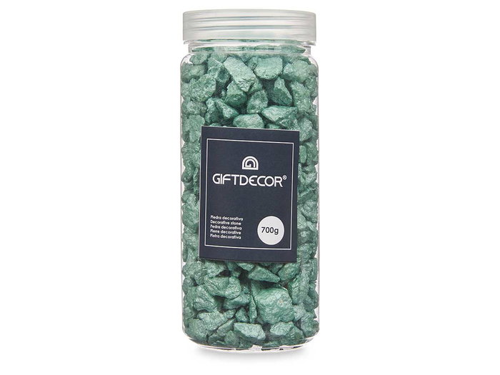GIFTDECOR Bote de pierres décoratives métallisées 10-20 mm vert menthe 700g GIFTDECOR Bote de pierres décoratives métallisées 10-20 mm vert menthe 700g