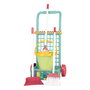 TACHAN - Chariot de nettoyage 12 pièces vert avec balai, pelle, seau et serpillière - Pour enfants dès 3 ans