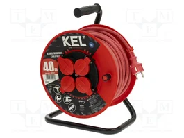 KEL Rallonge réseau H05RR-F 3G1,5mm² 40m rouge à tambour