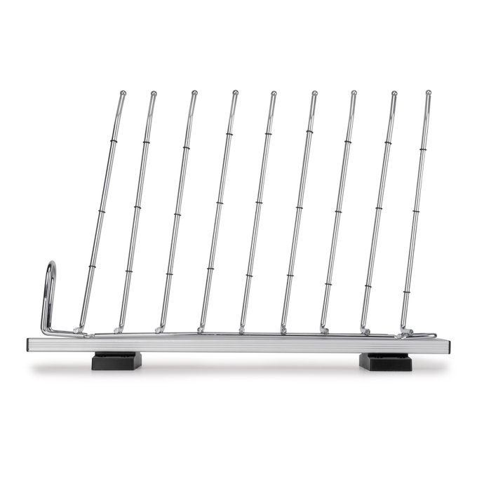 Emuca Porte-pantalons Self à montage latéral pour armoire, Gauche, Chromé, Acier et Plastique et Aluminium.