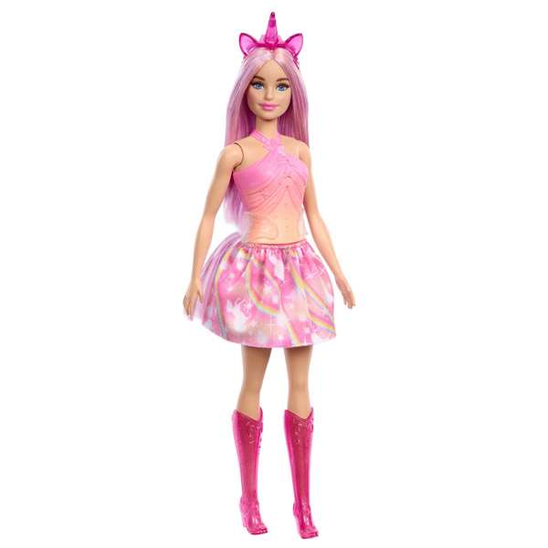 Mattel - Poupée Barbie Licorne avec Tenue aux Couleurs Vives - Modèles Assortis - Version Espagnole/Portuguaise Mattel - Poupée Barbie Licorne avec Tenue aux Couleurs Vives - Modèles Assortis - Version Espagnole/Portuguaise