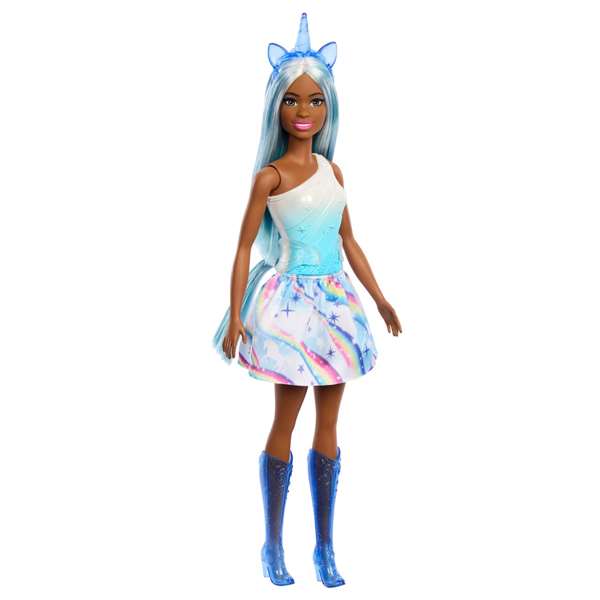 Mattel - Poupée Barbie Licorne avec Tenue aux Couleurs Vives - Modèles Assortis - Version Espagnole/Portuguaise Mattel - Poupée Barbie Licorne avec Tenue aux Couleurs Vives - Modèles Assortis - Version Espagnole/Portuguaise