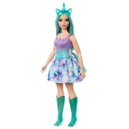 Mattel - Poupée Barbie Licorne avec Tenue aux Couleurs Vives - Modèles Assortis - Version Espagnole/Portuguaise